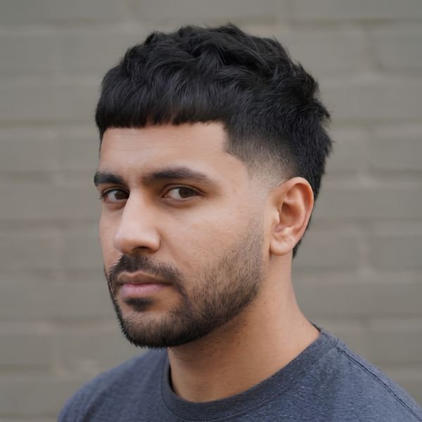 _Burst Fade Caesar Cut for Thick Hair