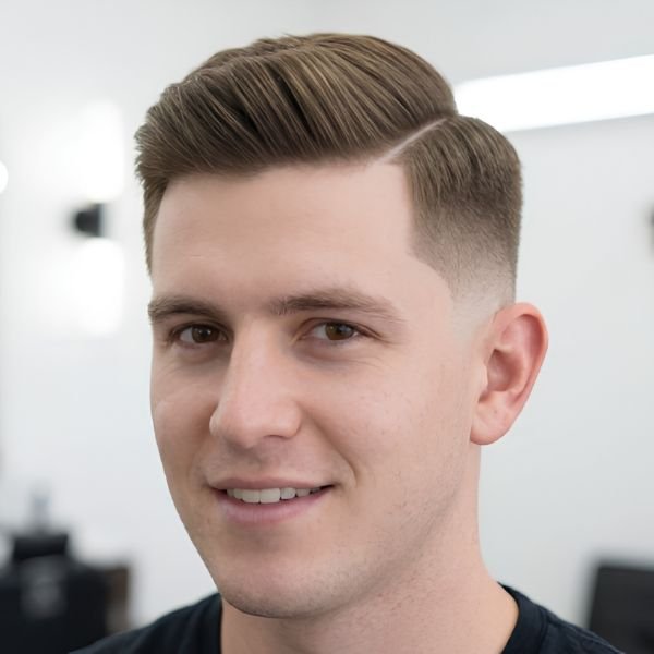 _Burst Fade Side Part for Thick Hair