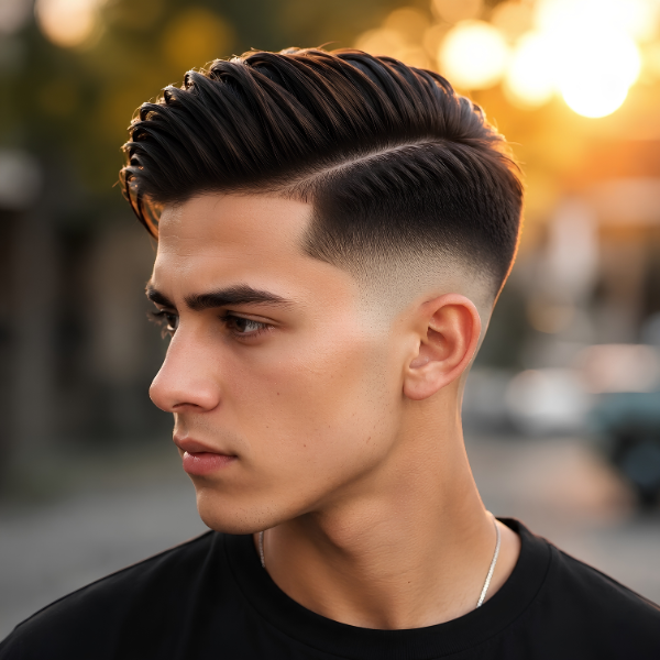 Classic Burst Fade Comb Over
