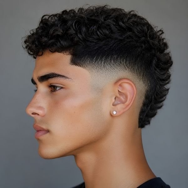 Curly Burst Fade Crew Cut