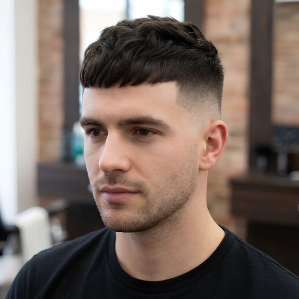 Dark Hair French Crop Fade
