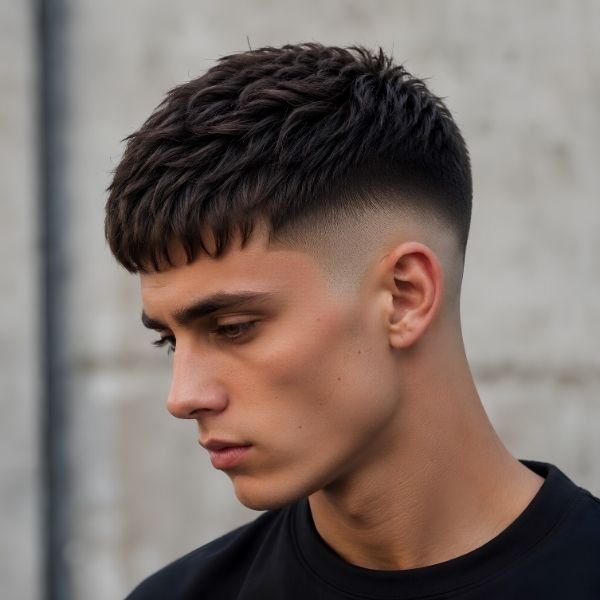 French Crop Burst Fade Haircut