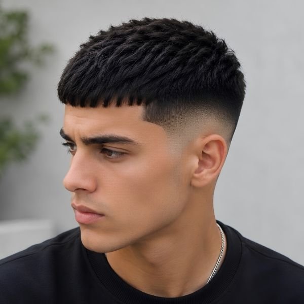 French Crop Fade Caesar Style Haircut