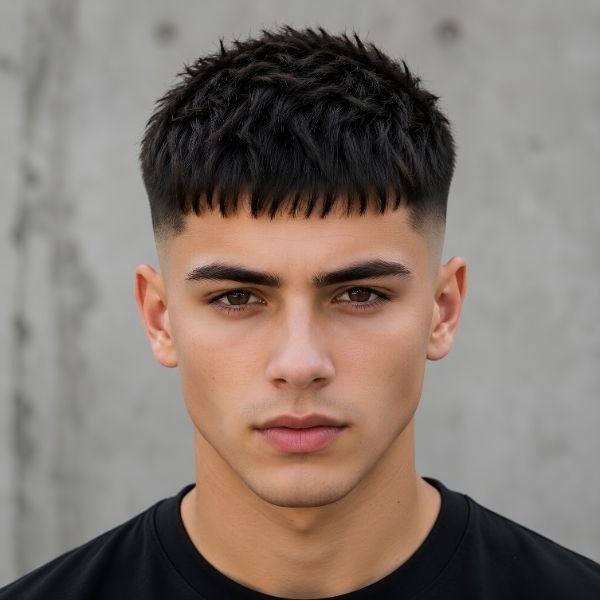 French Crop Fade for Straight Hair Haircut