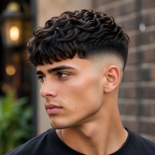 French Crop Wavy Fade Haircut