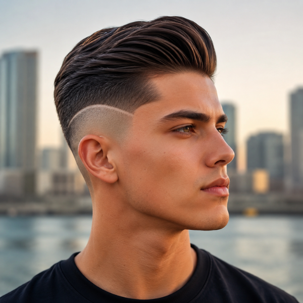 High Burst Fade Comb Over