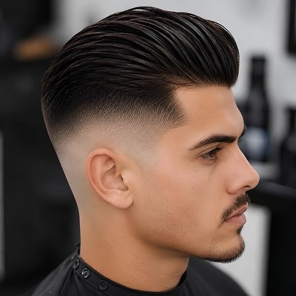 High Burst Fade Slick Back