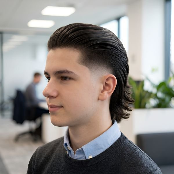 _Long Hair Slick Back Burst Fade