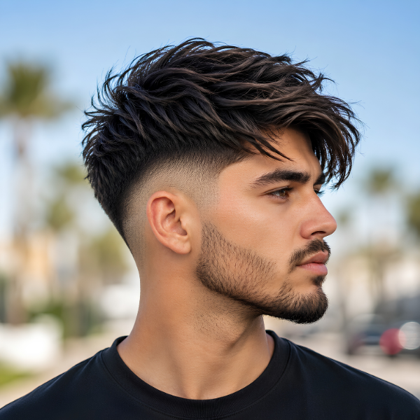 Messy Burst Fade Comb Over