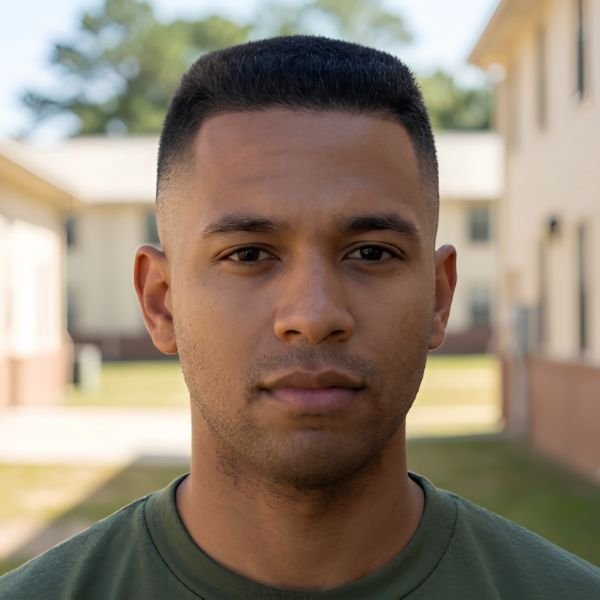 _Military Burst Fade Crew Cut