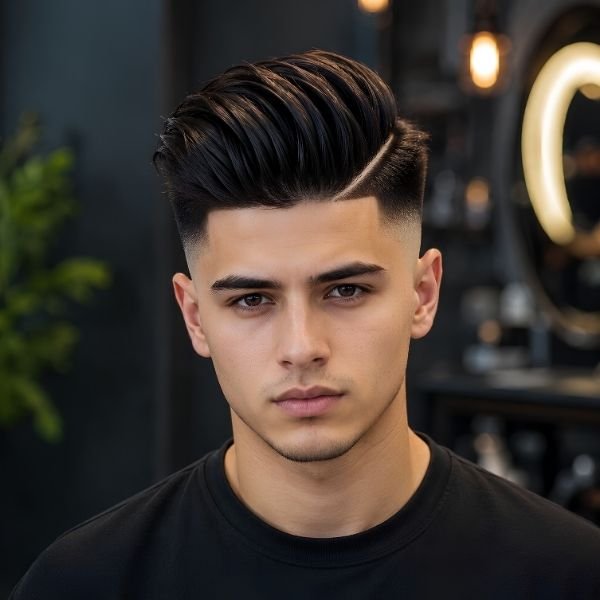 Pompadour Burst Fade Hard Part