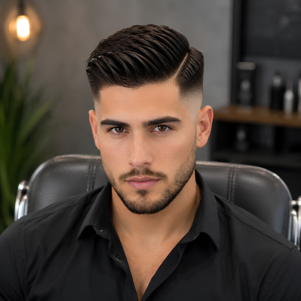 Professional Burst Fade Comb Over