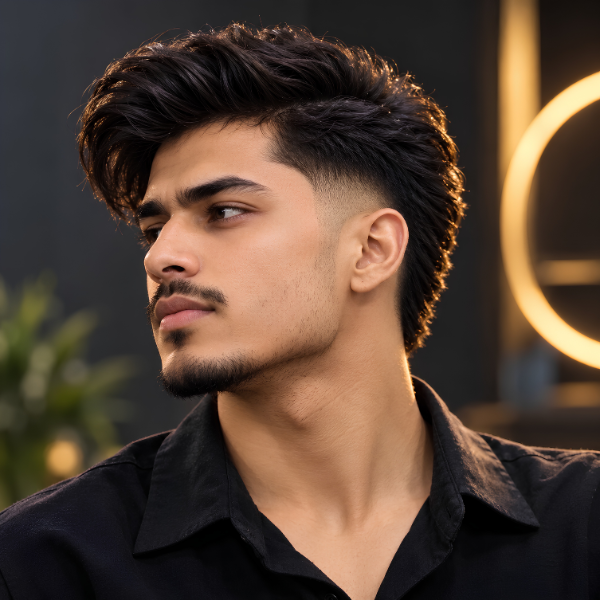 Quiff Comb Over with Burst Fade (1)