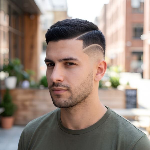 Razor Line Burst Fade Crew Cut