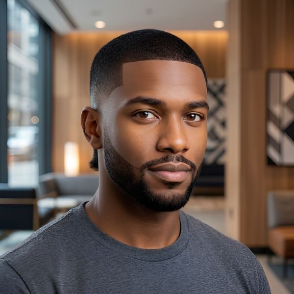 Sharp Line-Up Burst Fade Crew Cut