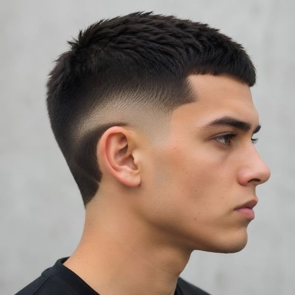Short Crew Cut with Burst Fade