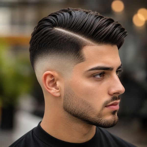 Skin Burst Fade Side Part