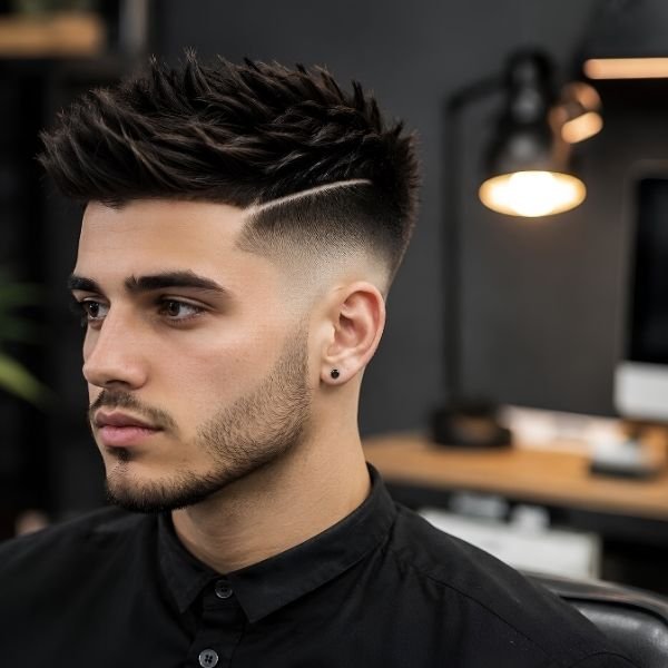 Spiky Top Burst Fade Hard Part