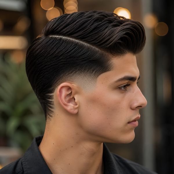 Taper Burst Fade Side Part