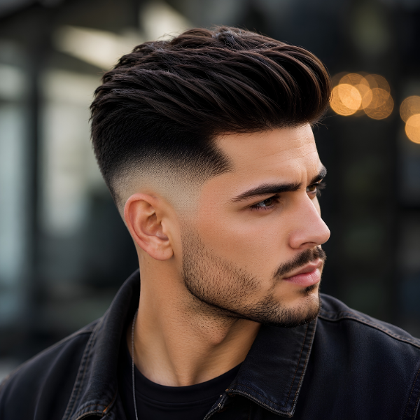 Thick Hair Burst Fade Comb Over