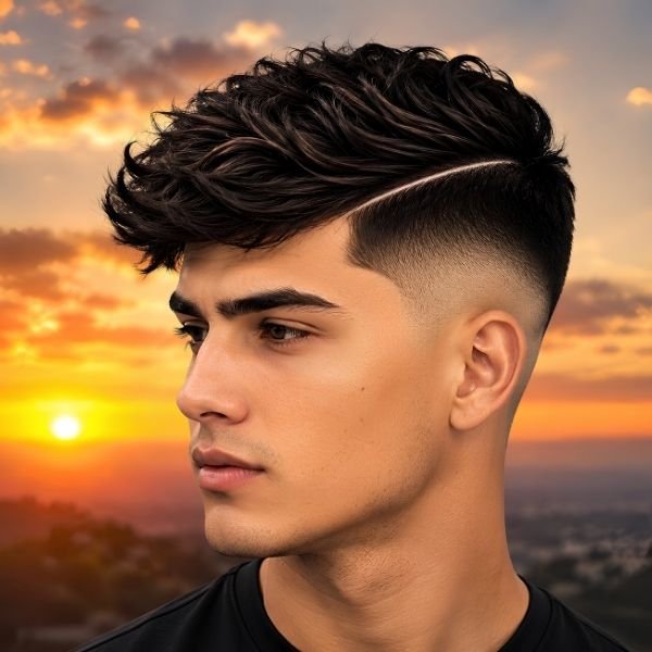 Thick Hair Burst Fade Hard Part