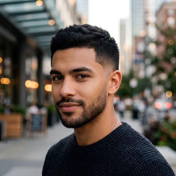 Trendy 2026 Burst Fade Crew Cut