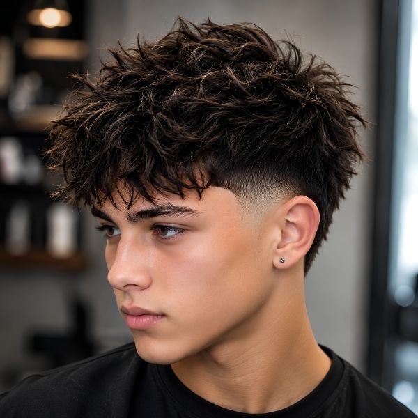 Burst Fade with Messy Top