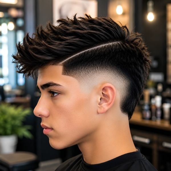 Burst Fade with Side Part