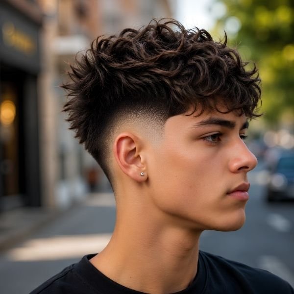 Burst Fade with Wavy Hair