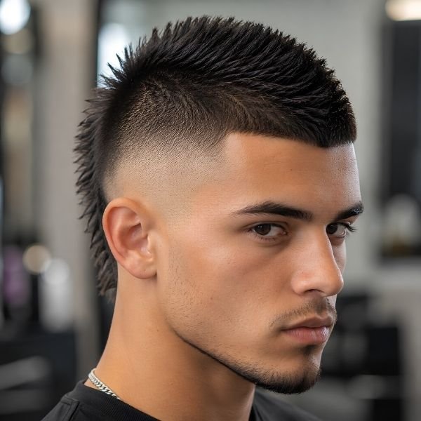 Buzz Cut Mohawk Burst Fade