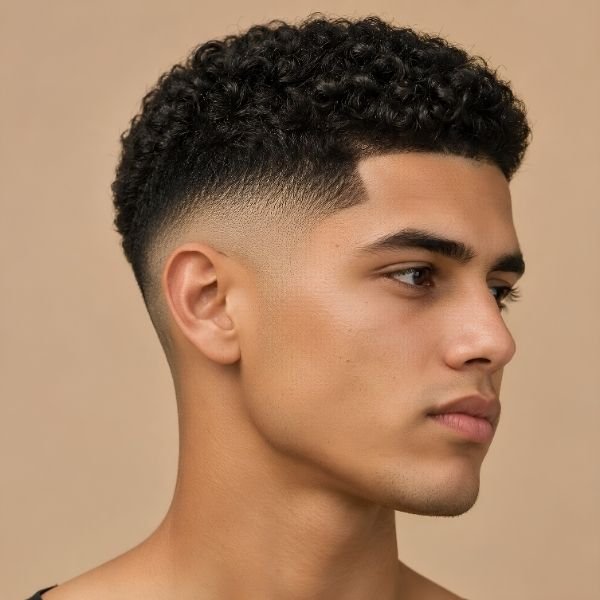 Curly Burst Fade Buzz Cut