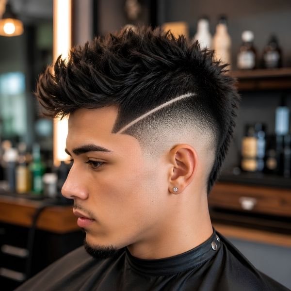 Faux Hawk with Razor Line