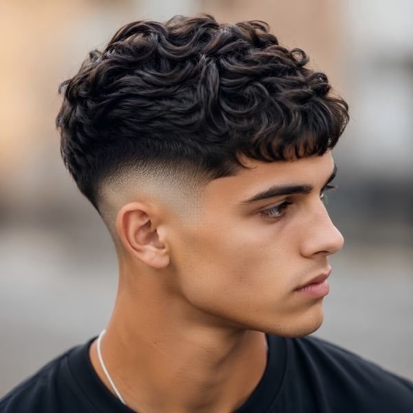 French Crop Wavy Burst Fade