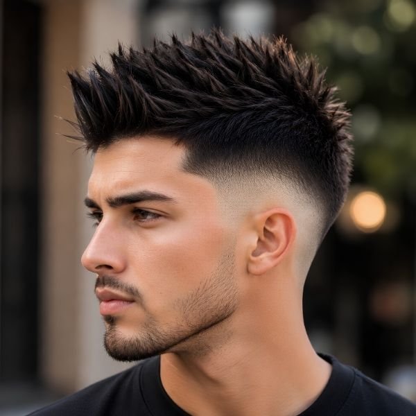 High Burst Fade Faux Hawk