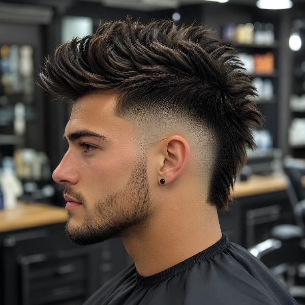 Long Faux Hawk Burst Fade