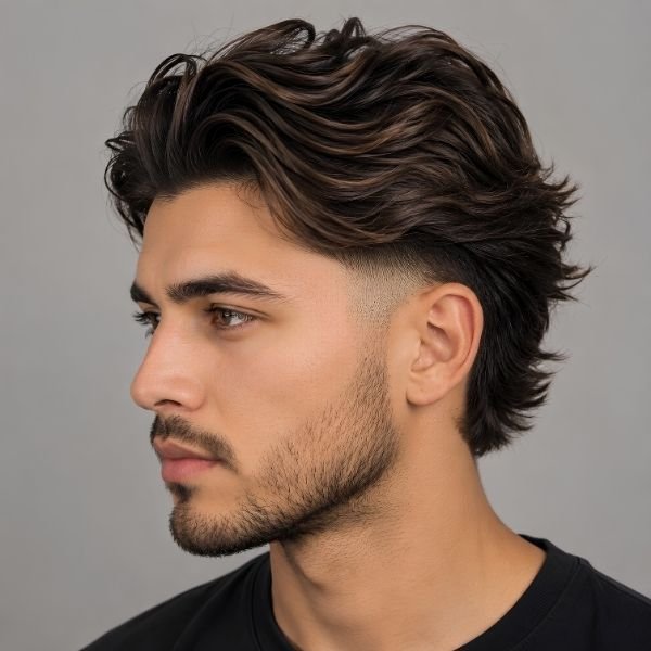 Long Hair Low Burst Fade
