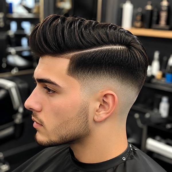 Mid Taper Fade Side Part