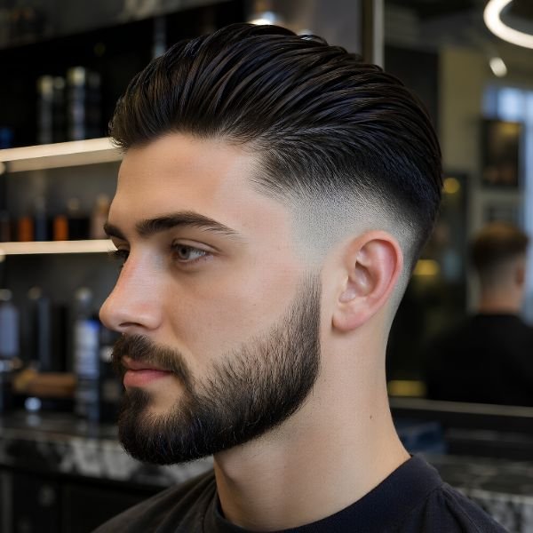 Mid Taper Fade Slick Back