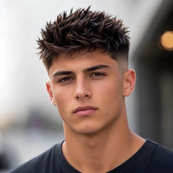 Mid Taper Fade Spiky Hair