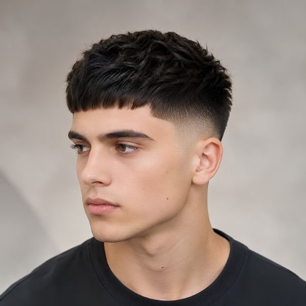 Mid Taper Fade Tapered Caesar Cut