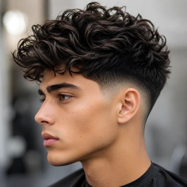 Mid Taper Fade Wavy Hair (1)