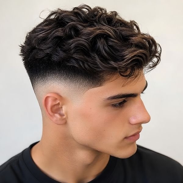 Skin Burst Fade with Wavy Hair
