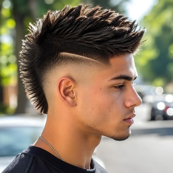 Spiky Burst Fade Faux Hawk