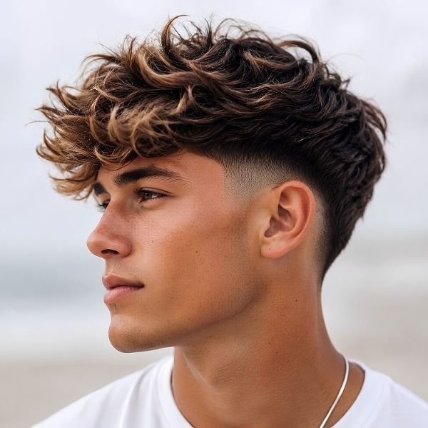 Surfer-Inspired Wavy Burst Fade