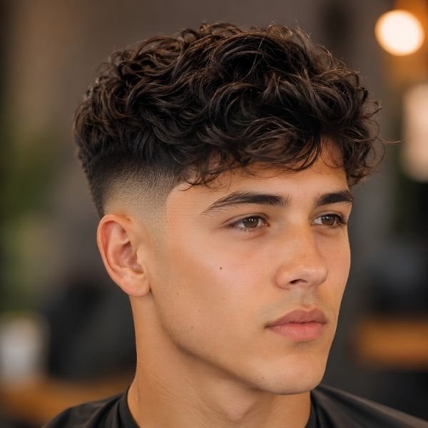 Taper Burst Fade with Wavy Top