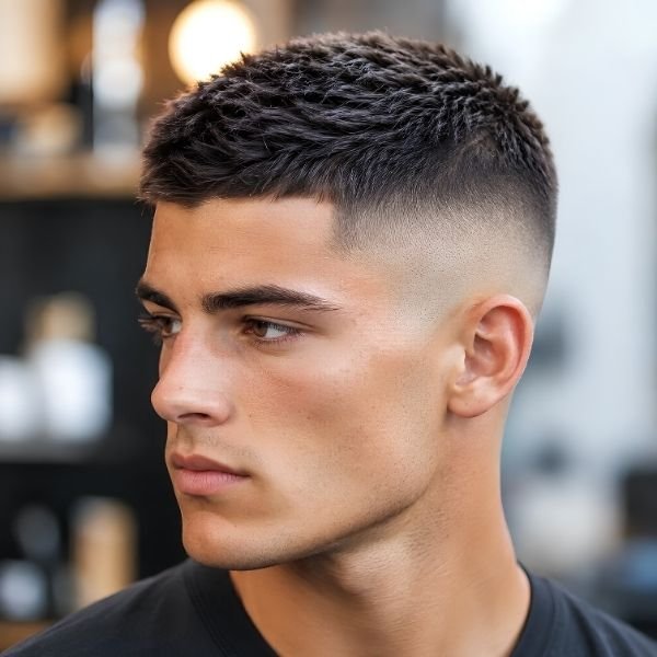 Textured Burst Fade Buzz Cut