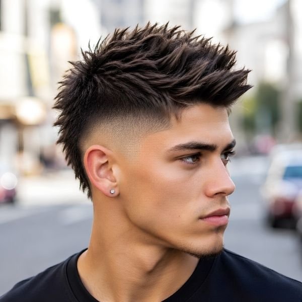 Textured Burst Fade Faux Hawk