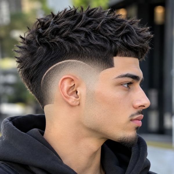 Burst Fade Taper with Line Up