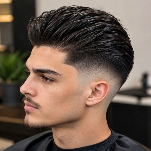 Mid Burst Fade Slick Back
