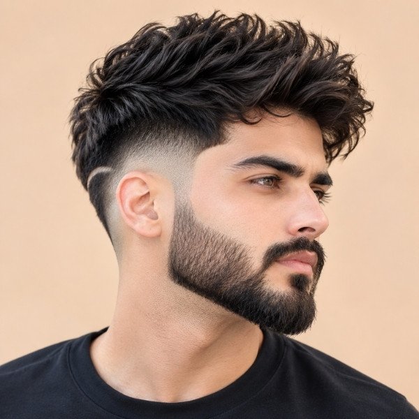 Mid Burst Fade with Beard